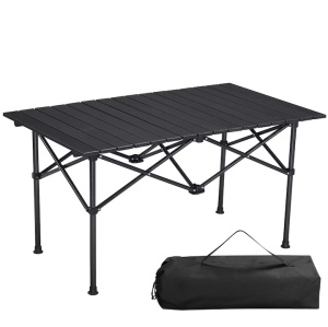 Masa pliabila Navaris din aluminiu, 95x55 cm, versatila, negru, NAV0000272F001C