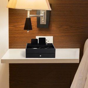 Organizator Belle Vous, negru, cu sertar si 2 compartimente, 26.5x21.5x8.5cm - Img 5