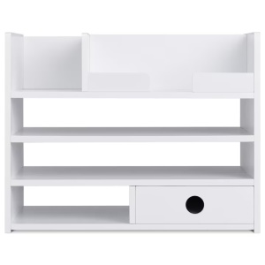 Organizator birou cu sertare Navaris, 33x24x26 cm, auto-asamblare, alb, bambus