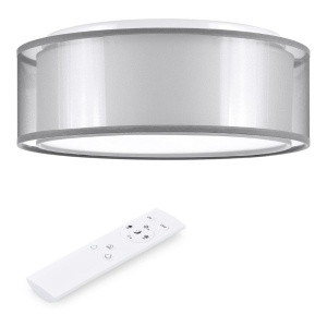 Plafoniera de tavan cu LED, Navaris, design cu 2 straturi, temperatura de culoare reglabila, cu telecomanda, Clasa F, 40 cm