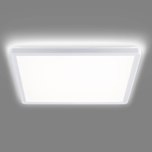 Plafoniera LED Navaris, 18 W, dimabila 3 Trepte, 29x29 cm, 1700 lm, 4000K lumina neutra, iluminare ambientala backlight, Alb - Img 8