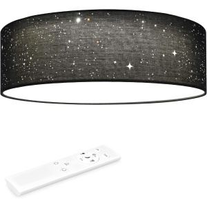 Plafoniera LED Navaris, efect de stele, Ø 40 x 12 cm, intensitate reglabila, telecomanda, 22 W, Negru