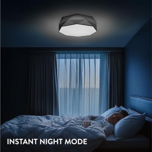 Plafoniera LED Navaris, intensitate reglabila, telecomanda, temporizator, 52 x 52 x 15 cm, 22W, design elegant, Gri - Img 9