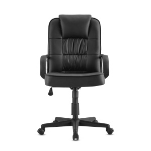 Scaun Birou Kiwari® Hab, Spatar Inalt, Sezut din Piele PU, Reglabil pe Inaltime, Baza cu Roti pentru Mobilitate, Design Executiv Confort Extra, Capacitate 120 kg, Negru - Img 6