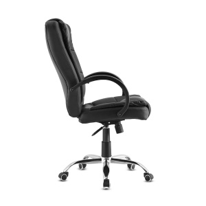 Scaun Birou Kiwari® Lio, Spatar Inalt, Sezut din Piele PU, Reglabil pe Inaltime, Baza Metal Rotativa, Design Executiv Confort Extra, Capacitate 120 kg, Negru - Img 7