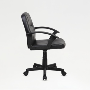 Scaun birou Kiwari Issa, suprafata PVC, brate PP, mecanism Up&Down, baza nylon, roti nylon, Negru - Img 9