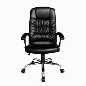 Scaun de birou ergonomic Kiwari® Nobu, spatar inalt, mecanism inclinabil cu reglaj pe gaz, rotatie 360°, brate fixe PP rezistente, baza cromata stabila, roti nylon silentioase, tapiterie PU+PVC neteda si usor de curatat, suporta 136 kg, Ne - Img 9
