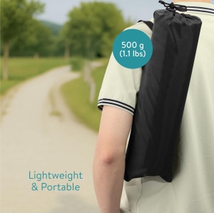 Scaun de plaja pliabil Navaris, 600D Oxford, 40 x 38 x 39 cm, pentru camping si activitati in aer liber, geanta pentru transport, Negru - Img 8