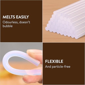 Set 125 batoane de lipit H&S, din rasina, 0.7 x 10 cm, sudura maselor plastice si realizarea de decoratiuni, pentru bricolaj, reparatii, montaj, fixare rapida, ideal pentru pistol de lipit, Transparent - Img 2