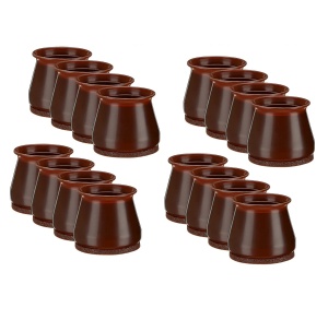 Set 16 picioruse anti-derapante pentru scaun, masa, fotoliu sau mobilier, Aneaseit, din silicon, maro, 38 mm