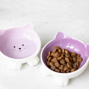 Set 2 Boluri din ceramica pentru pisici Navaris, Anti-alunecare, Roz, 50736.45 - Img 3