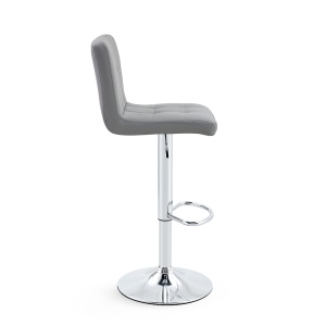 Set 2 Scaune Bar/Bucatarie Kiwari® Lior, Inaltime 59-79 cm, Sezut PU, Spuma si Baza Rotativa Crom, Design Modern Bucatarie/Dining, Capacitate 120 kg, Gri - Img 8