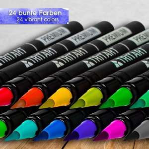 Set 24 carioci Tritart, Varf tip pensula, Caligrafice, 2 Pensule cu rezervor de apa, 15 coli, Multicolor - Img 7