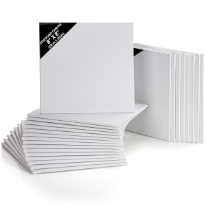 Set 24 panze pentru pictura Kurtzy, 20x20cm, bumbac, 3mm, alb