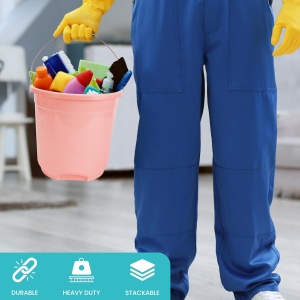 Set 3 galeti pentru curatenie, Belle Vous, din plastic, cu maner, 11 L, Multicolor - Img 4
