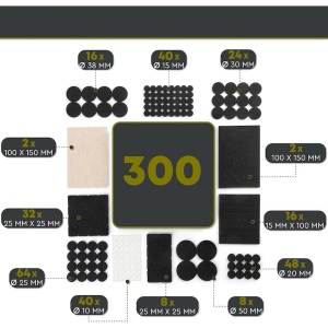 Set 300 tampoane pentru podea din pasla MANNIFIX autoadezive, pentru picioare scaun, mobila, 12 dimensiuni - Img 4