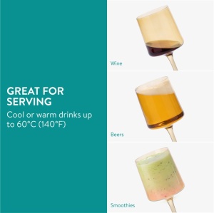 Set 4 pahare Vin Navaris, 400 ml, cu picior, auriu, design modern, 56212.06 - Img 3