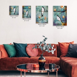 Set 4 panze pentru pictura, Belle Vous, tesatura din bumbac grunduit, 16 pene din lemn, dimensiuni mixte, potrivite pentru vopsele acrilice si uleioase, Alb - Img 2