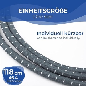 Set 5 sireturi elastice sport EVEREST FITNESS, fara legare, reglabile, universale 118 cm, din nylon, pentru adulti si copii, Gri inchis - Img 5