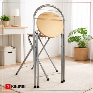 Set Masa cu 2 scaune Kiwari® Dion, 120×40×78 cm, 37x47x78 cm, MDF/Metal, Design Modern, 120×40×78 cm, Culoare Fag/Negru - Img 8