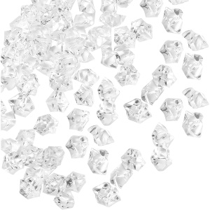 Set pietre decorative acrilice Belle Vous tip diamante/ cuburi gheata, transparente, 500 buc, 22 mm, pentru decor si evenimente