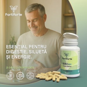 Supliment alimentar pentru slabit SLIMshape Cicoare Extract, Fortiforte, 60 capsule - Img 3