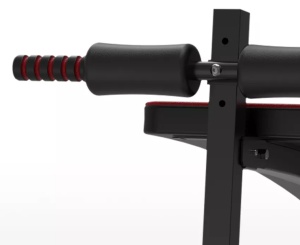 Banca fitness abdominala Tengu, Curbata, Reglabila, Multifunctionala, Economiseste spatiu, Capacitate maxima 150kg, Constructie durabila din otel, 61x52x130 cm, Negru - Img 4