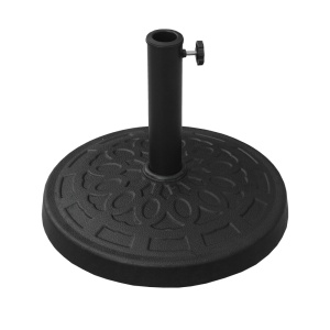 Baza Umbrela Rotunda Kiwari® Terra, Diametru 44.5 x Inaltime 34 cm, Rasina sintetica/Otel, tub de Otel, Terasa/Gradina, Negru