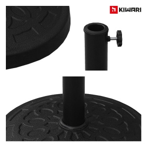 Baza Umbrela Rotunda Kiwari® Terra, Diametru 44.5 x Inaltime 34 cm, Rasina sintetica/Otel, tub de Otel, Terasa/Gradina, Negru - Img 4