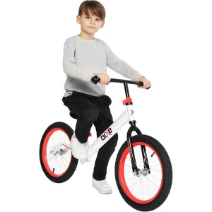 Bicicleta fara pedale Bixe, 16 inch, aluminiu, anvelope pneumatice, rosu, 5-9 ani