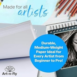 Caiet pentru schite Art-n-Fly, 100 coli, A4, 22.9 x 30.5 cm, 100 g/m, cu spirala, hartie alba - Img 9