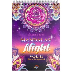 Carte de colorat, Colorya, Nacht Vol. II, Mandala, A4, Anti-stress, 30 pagini