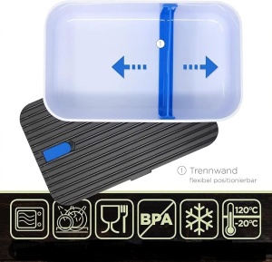 Caserola compartimentata Bento Lunch Box, ifancy, 1000 ml, etans si rezistent la scurgeri - Img 2