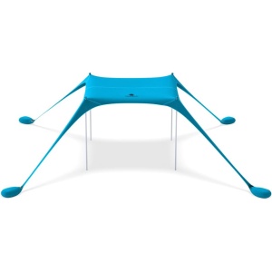 Cort de plaja Sun Ninja, 120 x 80 cm, instalare rapida, protectie UV, 4 stalpi aluminiu, geanta termoizolanta, Turcoaz