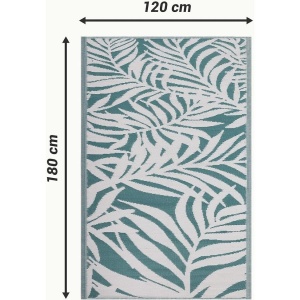 Covor pentru exterior JEMIDI, 120x180cm, polipropilena, rezistent la intemperii, usor de curatat, pentru balcon/terasa, Verde inchis - Img 2