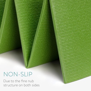 Covoras de yoga pliabil Navaris, grosimea de 4 mm pentru, pilates, antrenament, sala, fitness, pliabil, anti-alunecare, 61x173 cm, Verde - Img 3