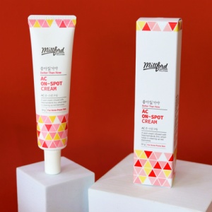 Crema coreeana anti-roseata, anti-acnee, Millford AC On-Spot Cream, pentru ten iritat, cu tendinta acneica si roseata, 30 g - Img 3