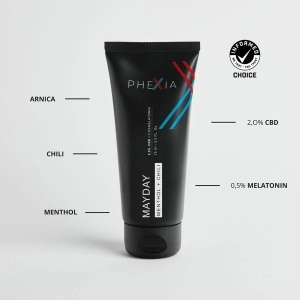 Crema Sport Hot-Cold Effect, Phexia, pentru dureri musculare, inainte si dupa efort, cu CBD si Melatonina, 75 ml - Img 2