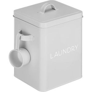 Cutie depozitare pentru detergent Navaris, 23 x 18 x 15.5 cm, din metal, design vintage, Gri - Img 5