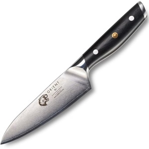 Cutit Bucatar Damasc Orient, Origin Series, 15 cm, cu 67 de straturi de otel inoxidabil japonez AUS-10, negru - Img 7