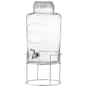 Dozator bauturi Navaris, 8L, cu stand metalic si robinet inox, sticla, NAV0000111Q002C