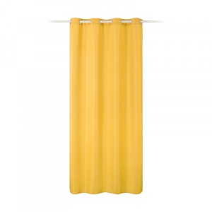 Draperie opaca cu inele Jemidi, 140 x 250 cm, Galben, Poliester, 55309.21