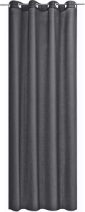 Draperie opaca Stella cu inele Jemidi, 140 x 175 cm, Gri, Poliester, 55283.19.02
