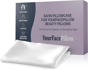 Fata de perna din satin YourFacePillow, alb, 45x45 cm