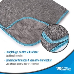 HEYNNA Bonorum 6 x Prosoape din microfibra 380 GSM, fara scame pentru ingrijirea masinii, curatare si menaj, 40 x 40 cm - Img 4