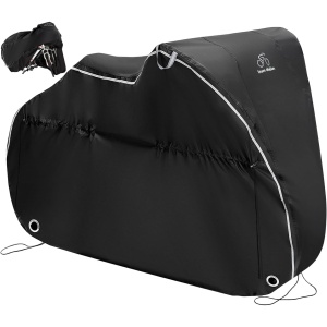Husa impermeabila de bicicleta TeamObsidian, pentru 3 biciclete, XXL, material rezistent Oxford 600D, protectie UV, Negru