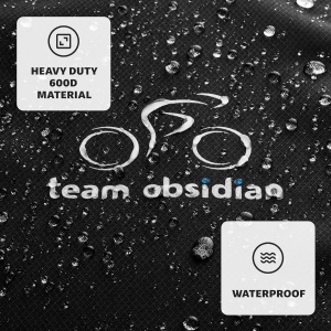 Husa impermeabila de bicicleta TeamObsidian, pentru 3 biciclete, XXL, material rezistent Oxford 600D, protectie UV, Negru - Img 4