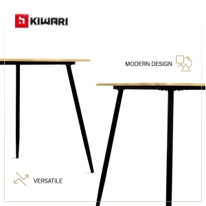 Masa Kiwari® Brik, MDF si Metal, Stil Contemporan, 110×70×75 cm, Lemn Natural & Negru - Img 5