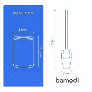 Perie de toaleta din silicon cu suport pentru perie de toaleta, din otel inoxidabil Igienica, flexibila, moderna, eleganta si stabila, 11x27 cm - Img 4