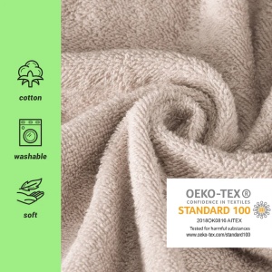 Prosop pentru sezlong Jemidi, 75 x 200 cm, Bej, Bumbac organic, 54889.11 - Img 4